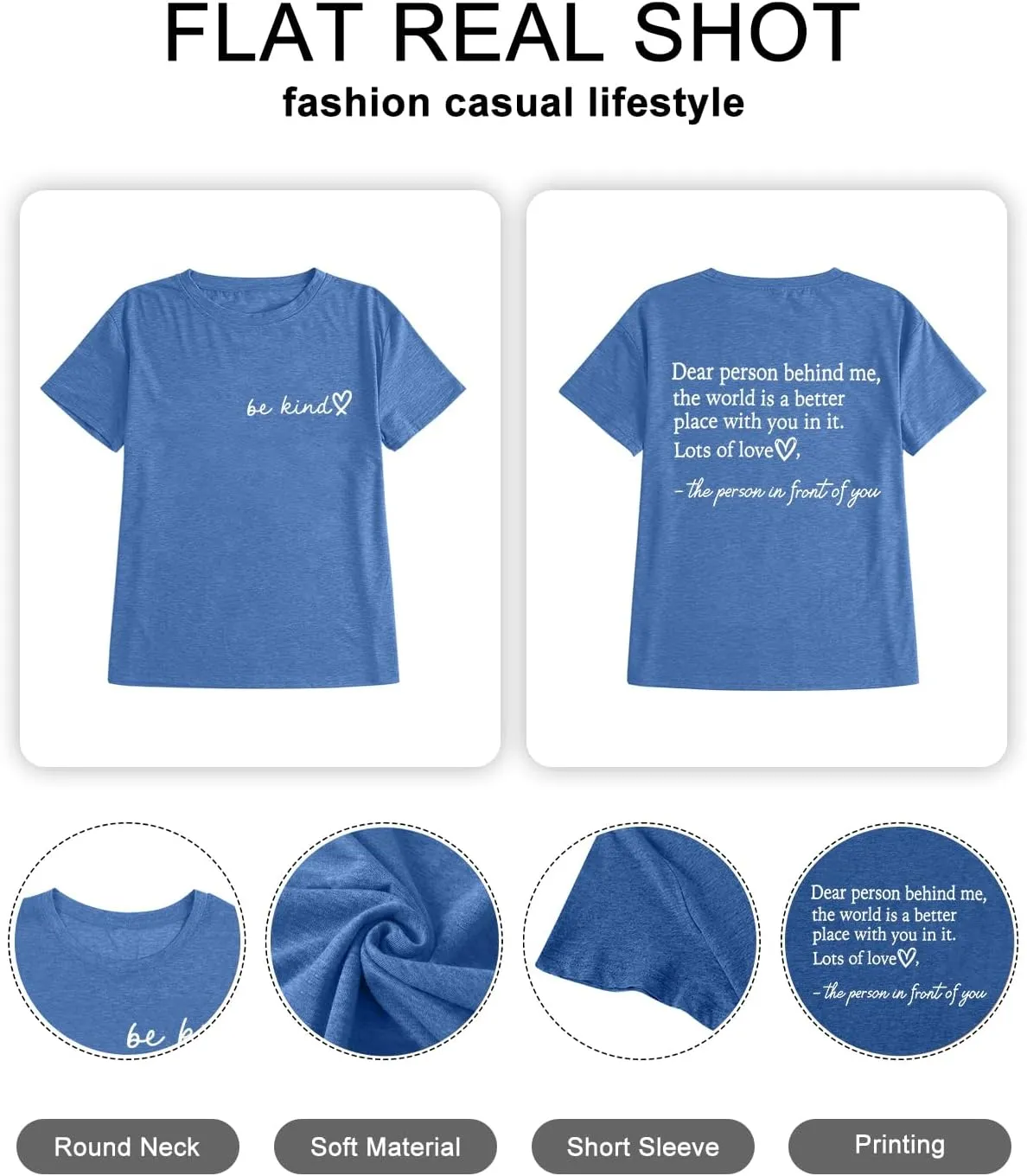HDLTE Womens Plus Size Tops Cute Be Kind Blessed Graphic Tees Short Sleeve Love Heart Shirt