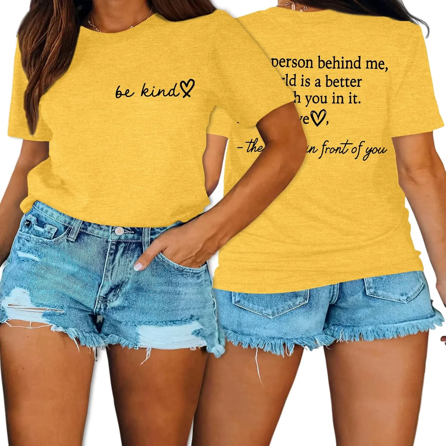 HDLTE Womens Plus Size Tops Cute Be Kind Blessed Graphic Tees Short Sleeve Love Heart Shirt
