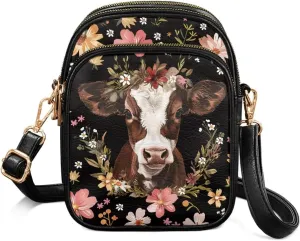 HUGS IDEA Leather Crossbody Bags for Women Trendy Leather Purse Shoulder Handbag for Work