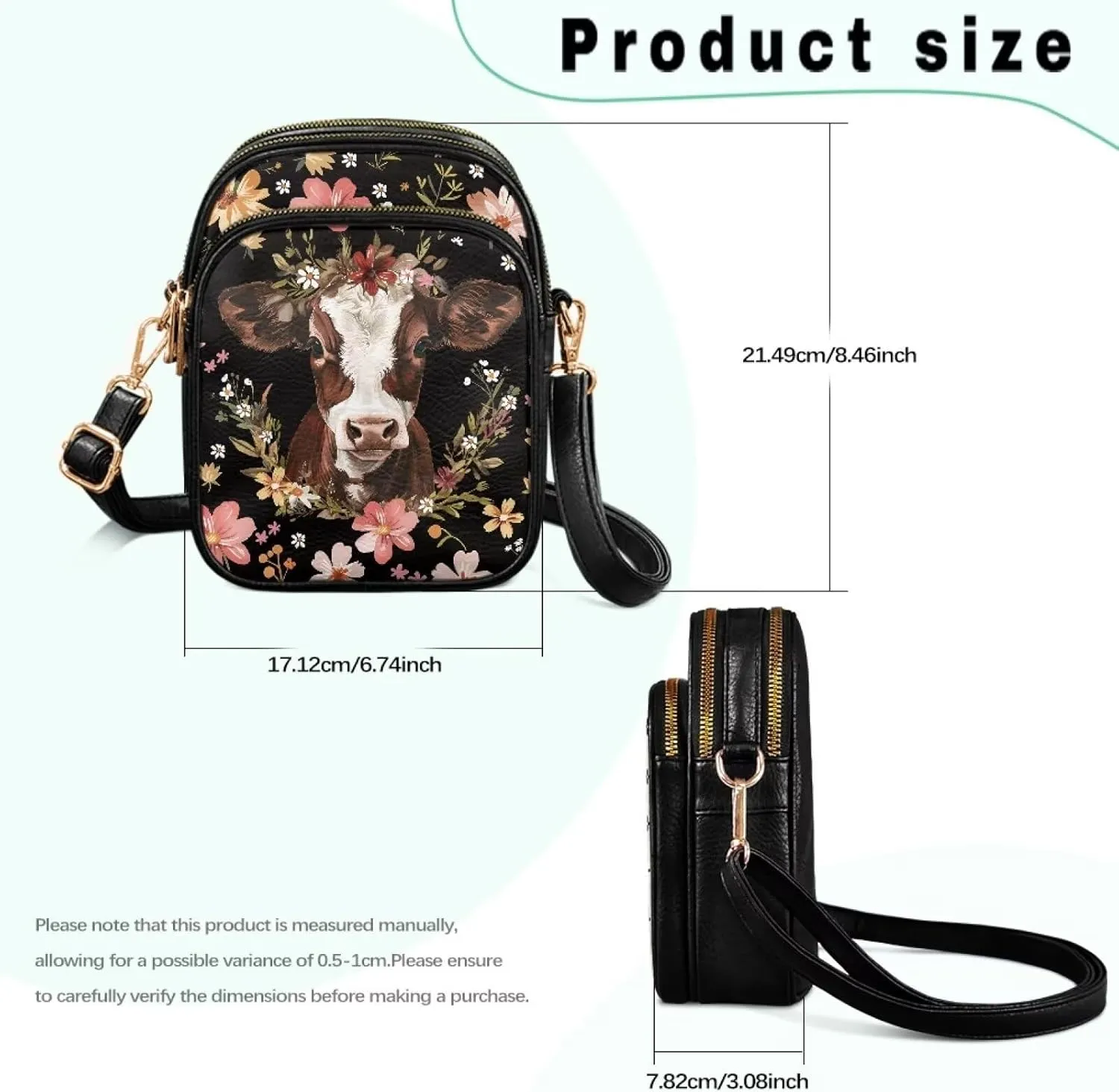 HUGS IDEA Leather Crossbody Bags for Women Trendy Leather Purse Shoulder Handbag for Work