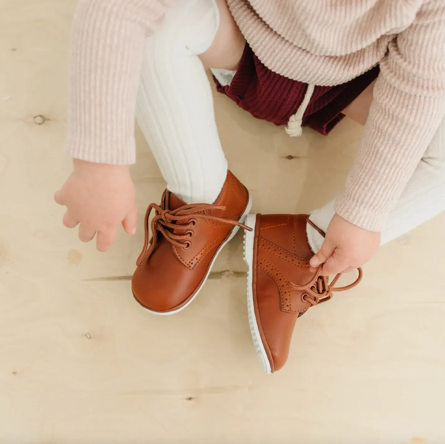 James Lace Up, Cognac (Baby)