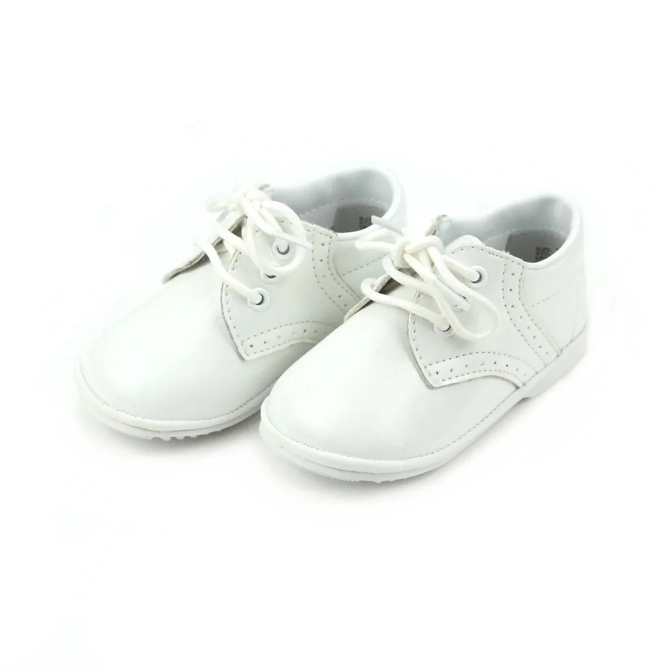 James Lace Up, Patent White (Baby)