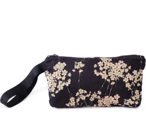 Japanese Style Wristlet Clutch Bag, Versatile Women's Zipper Pouch, 9.5 x 6.7 in. Traditional Japanese Print