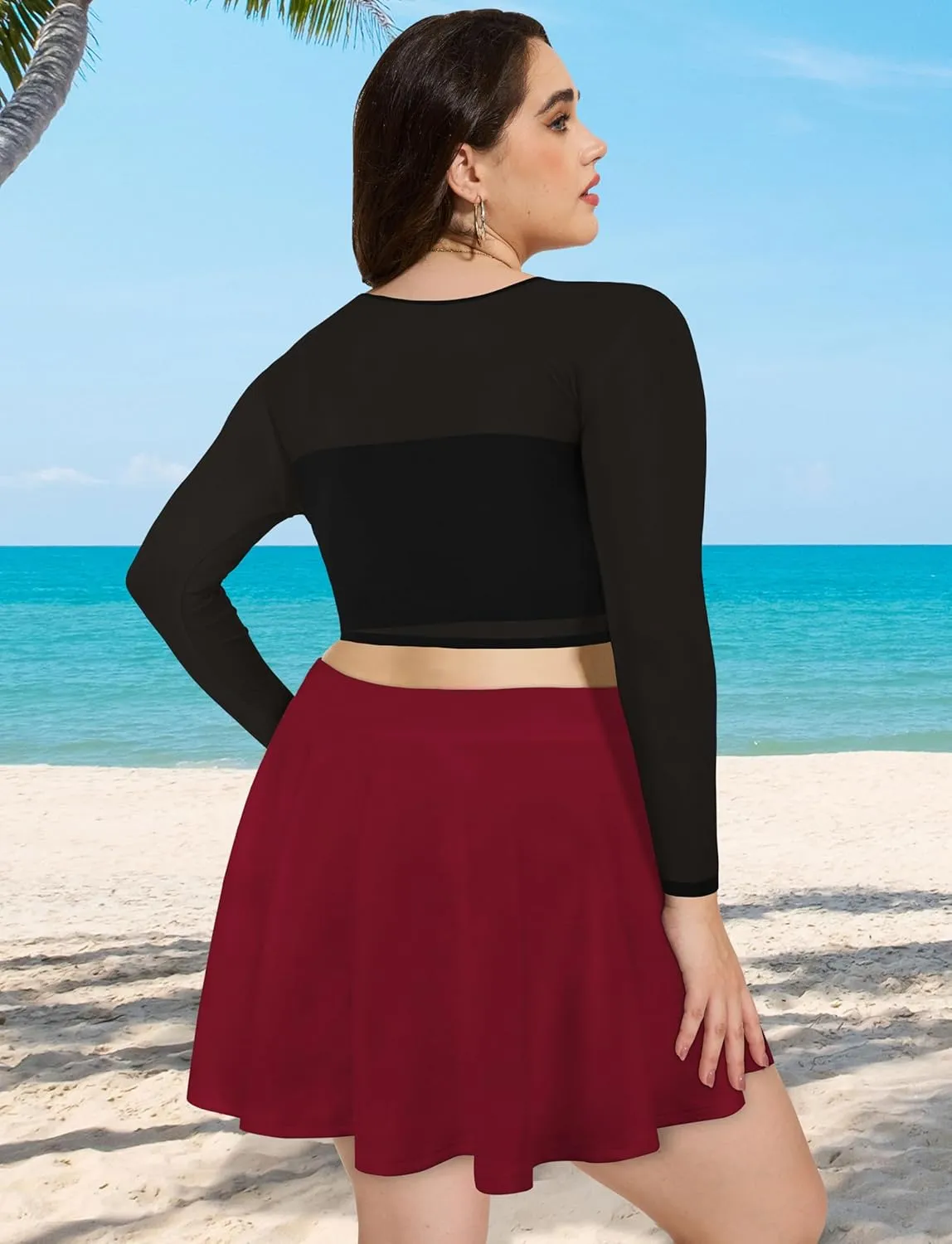 JOELLYUS Plus Size Skirts for Women Summer Pleated Mini Skirt Casual Flowy High Waisted Womens Short Skirts