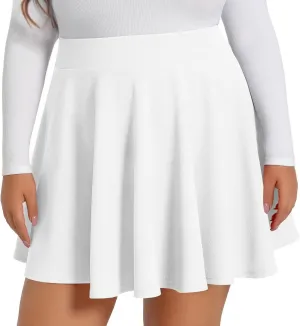 JOELLYUS Plus Size Skirts for Women Summer Pleated Mini Skirt Casual Flowy High Waisted Womens Short Skirts
