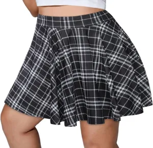 JOELLYUS Plus Size Skirts for Women Summer Pleated Mini Skirt Casual Flowy High Waisted Womens Short Skirts