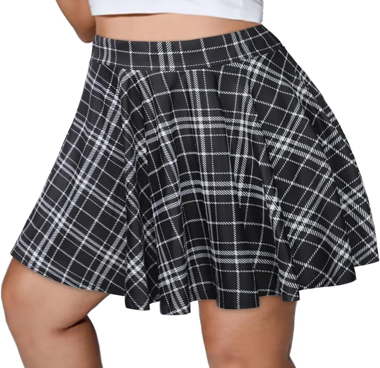 JOELLYUS Plus Size Skirts for Women Summer Pleated Mini Skirt Casual Flowy High Waisted Womens Short Skirts