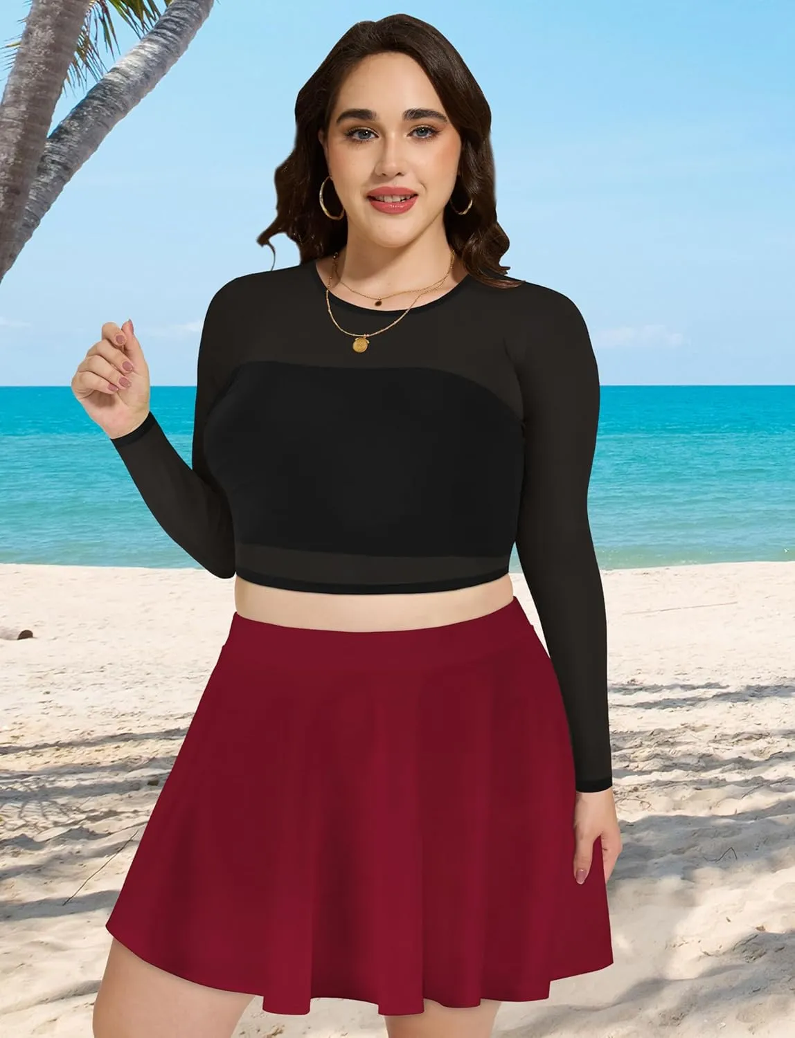 JOELLYUS Plus Size Skirts for Women Summer Pleated Mini Skirt Casual Flowy High Waisted Womens Short Skirts