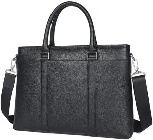 JSEIAJB Men's leather briefcase, handbag, fashionable computer bag, trendy business handbag, men's bag