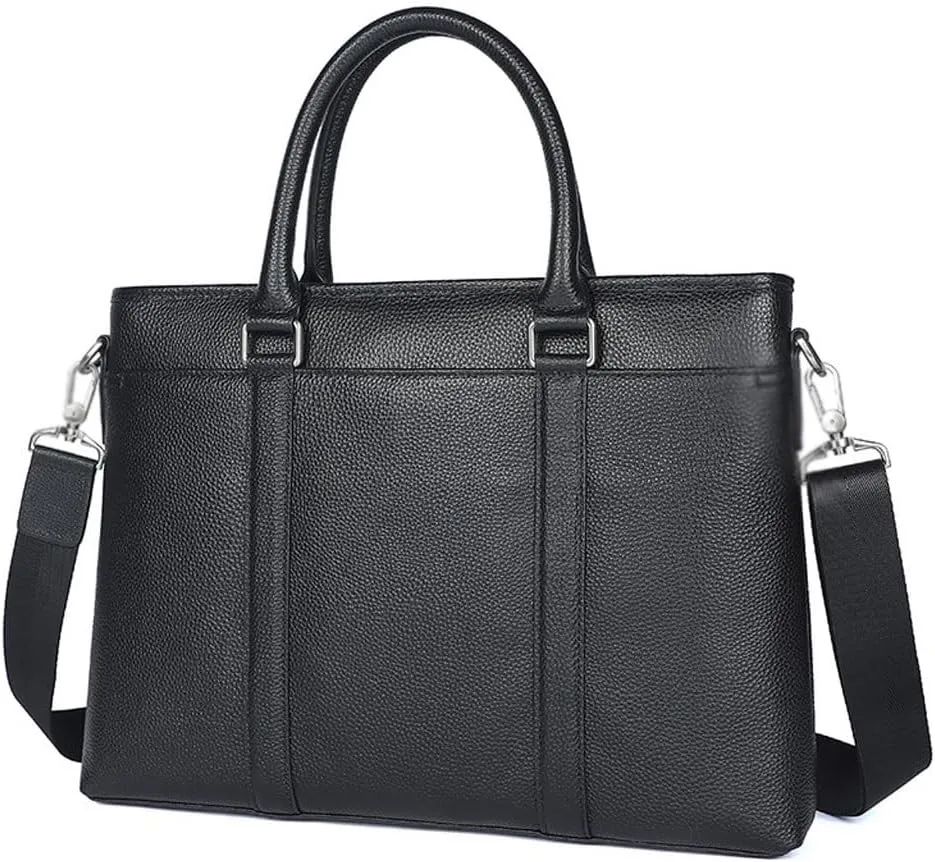 JSEIAJB Men's leather briefcase, handbag, fashionable computer bag, trendy business handbag, men's bag