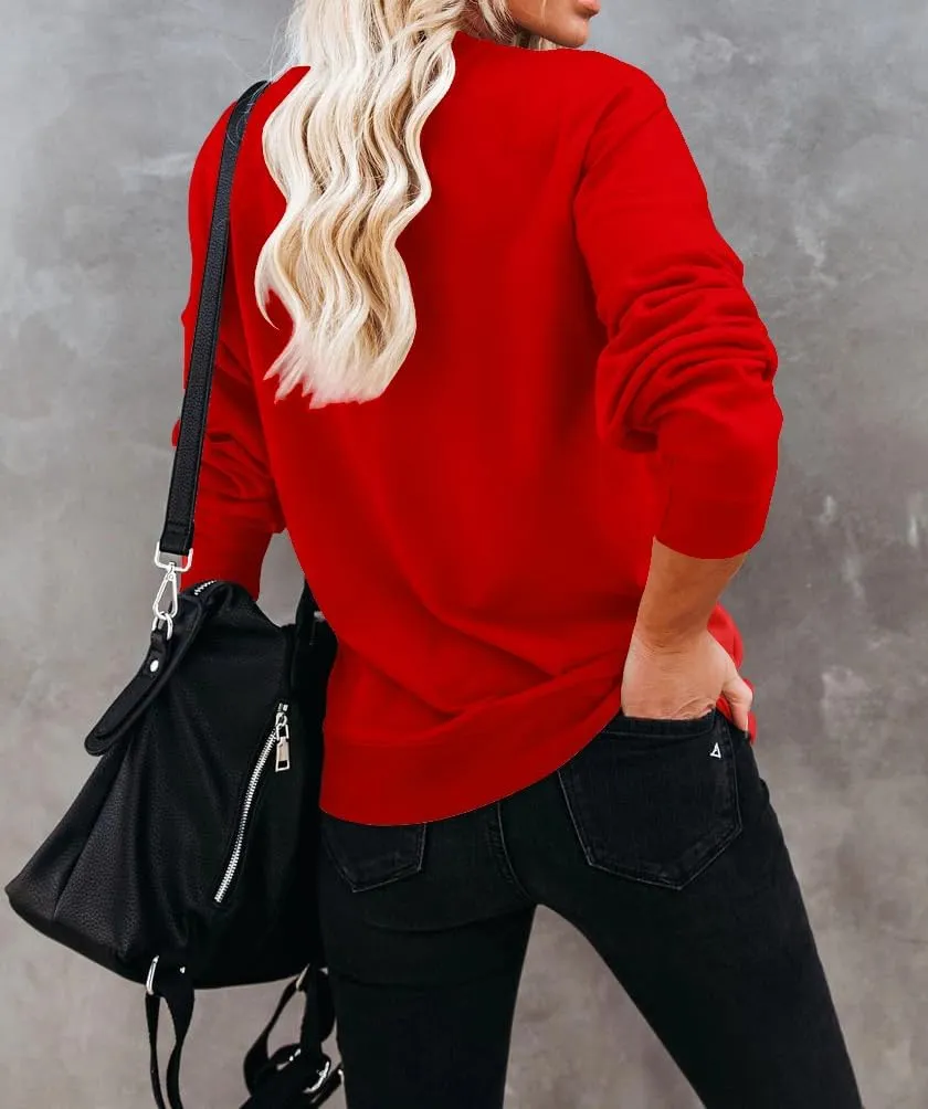 Lacozy Womens USA Sweatshirt American Flag Oversized Graph Letter Pullover Crewneck Long Sleeve Loose Fit Tees Clothes