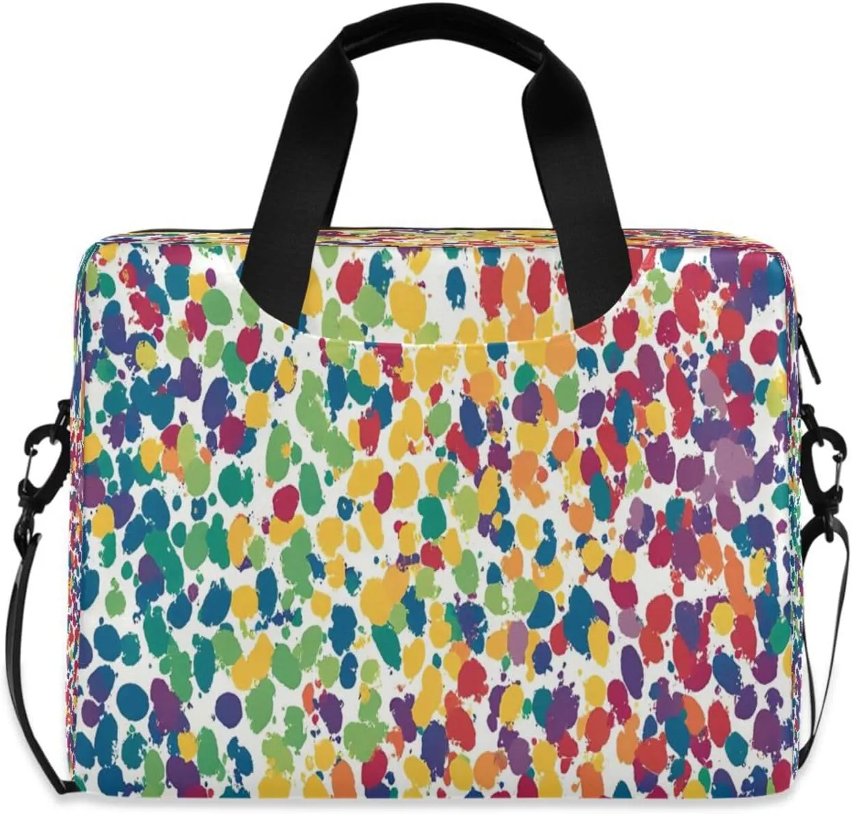Laptop Bag, Briefcase, 15.7 inch, Hand-carry or Shoulder-strap, Waterproof and Durable, Color Block Graffiti Pattern