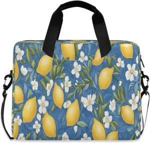 Laptop Bag, Briefcase, 15.7 inch, Hand-carry or Shoulder-strap, Waterproof and Durable, Doodle Lemon and Floral Pattern