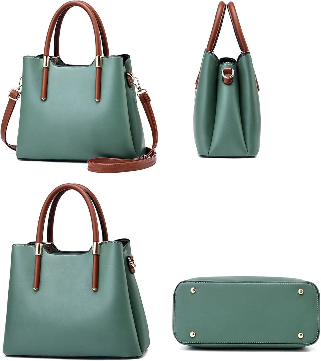 Large Green Crossbody Bag - Fashionable Leather Satchel Handbag for Women - Versatile Tote Purse with Top Handle