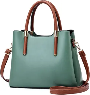 Large Green Crossbody Bag - Fashionable Leather Satchel Handbag for Women - Versatile Tote Purse with Top Handle