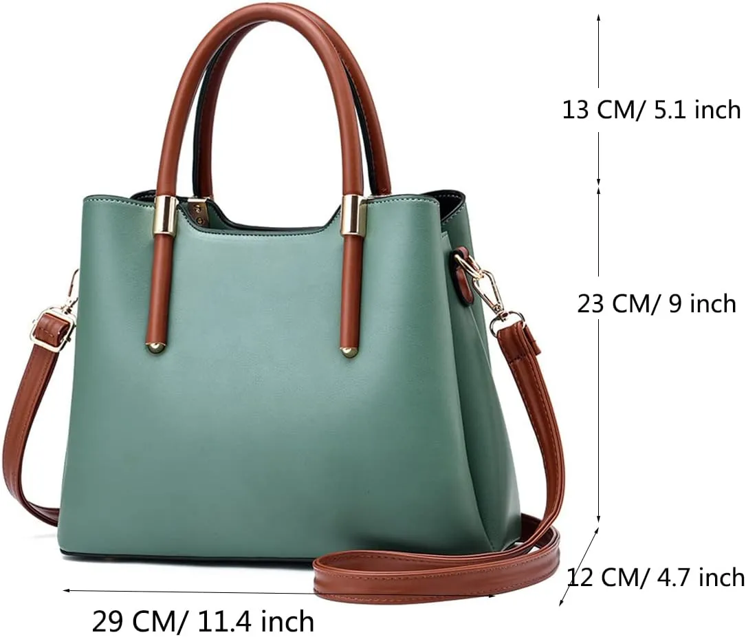 Large Green Crossbody Bag - Fashionable Leather Satchel Handbag for Women - Versatile Tote Purse with Top Handle
