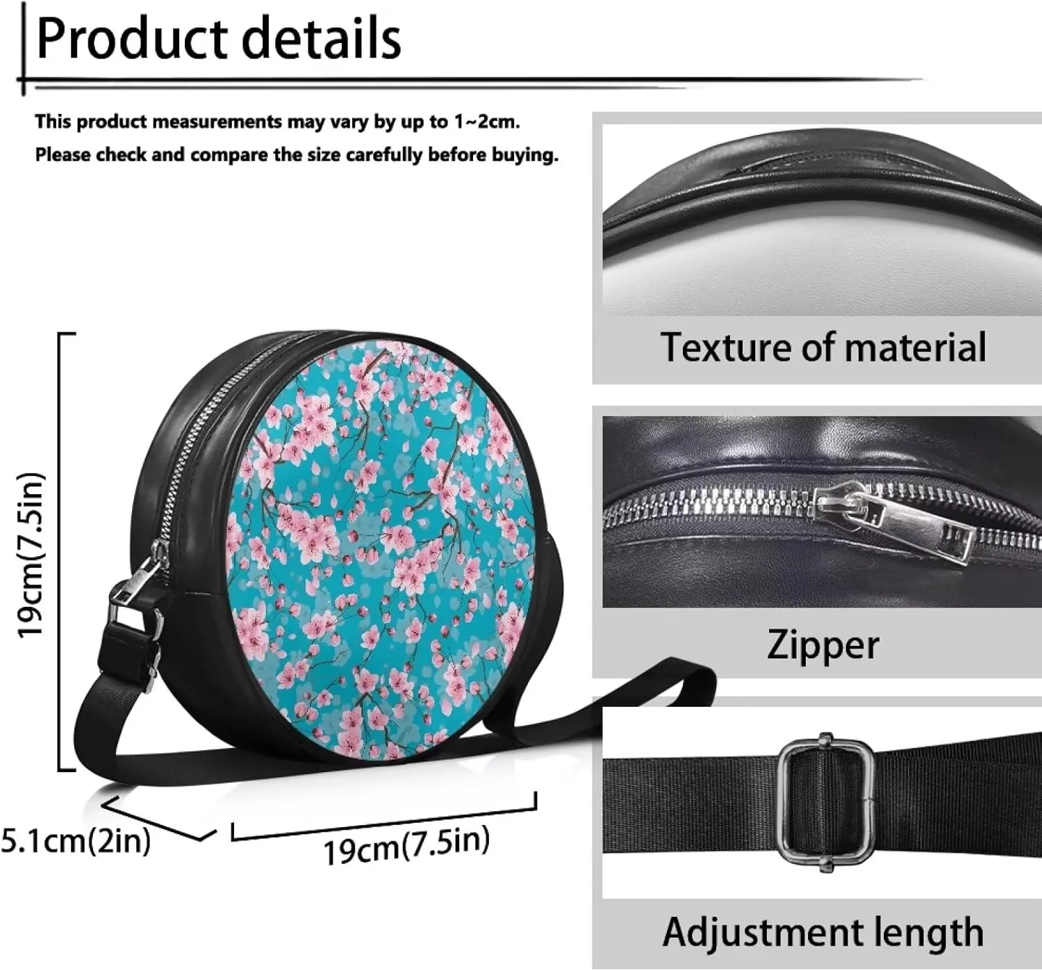 Leather Crossbody Bags for Women Girls Trendy Circle Cross Body Shoulder Bag Round Wallet
