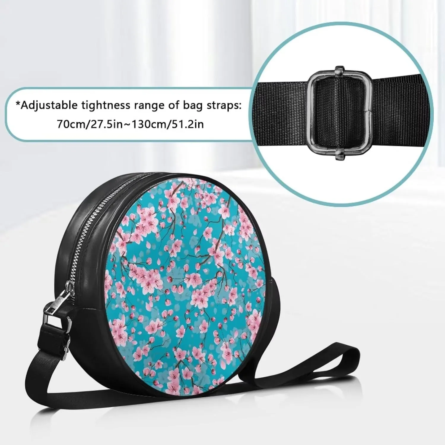 Leather Crossbody Bags for Women Girls Trendy Circle Cross Body Shoulder Bag Round Wallet