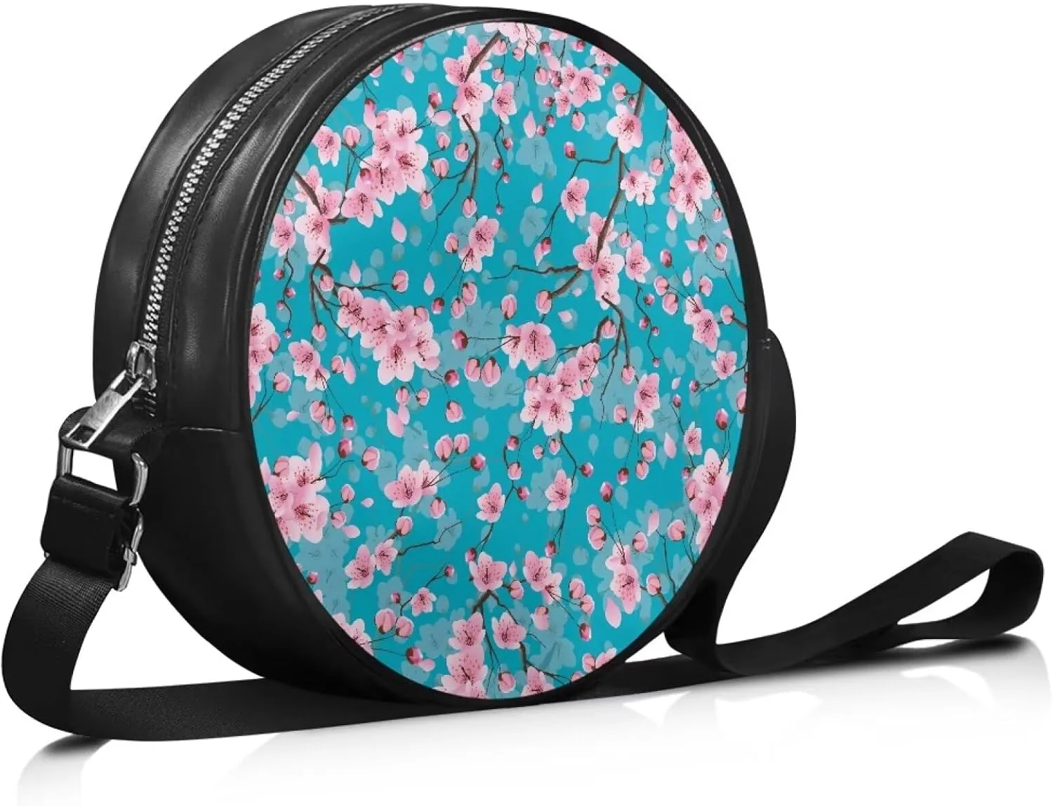 Leather Crossbody Bags for Women Girls Trendy Circle Cross Body Shoulder Bag Round Wallet