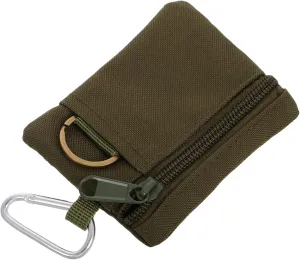 LIFKOME Mini Purse Keychain Polyester Coin Pouch for Men Compact Zipper Bag Army Style Essential for Travel Outdoor