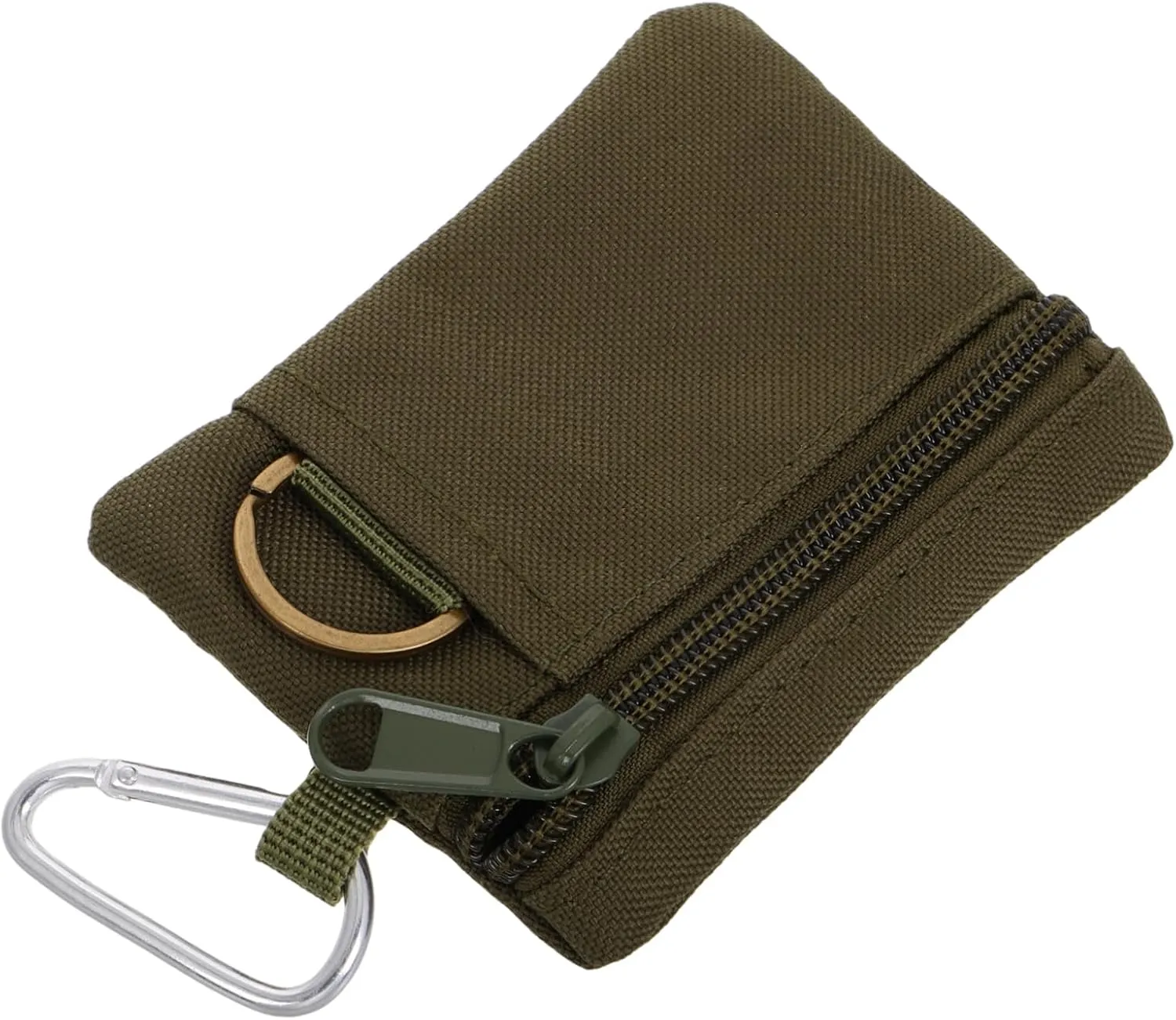 LIFKOME Mini Purse Keychain Polyester Coin Pouch for Men Compact Zipper Bag Army Style Essential for Travel Outdoor