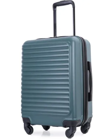 Lightweight Suitcase,20" Carry on Luggage, Hardside Rugged Travel Suitcase,Luggage with 4 Spinner Wheels. (Green)