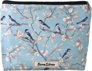 Makeup Bag Blue Magpie Bird Cosmetic Bag for Women Coquette Aesthetic Toiletry Bag Pouch Organizer Travel Accessories Storage with Lining