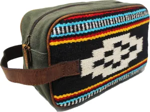 Men Women Western Woven Genuine Leather Toiletry Dopp Kit Cosmetic Travel Bag 18SKTWoolDopp