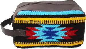 Men Women Western Woven Genuine Leather Toiletry Dopp Kit Cosmetic Travel Bag 18SKTWoolDopp