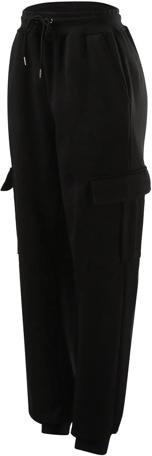 Mens Cargo Pants Elastic Waist Lightweight Cargo Sweatpants Stretch Waistband Workout Joggers Athletic Hiking Pants