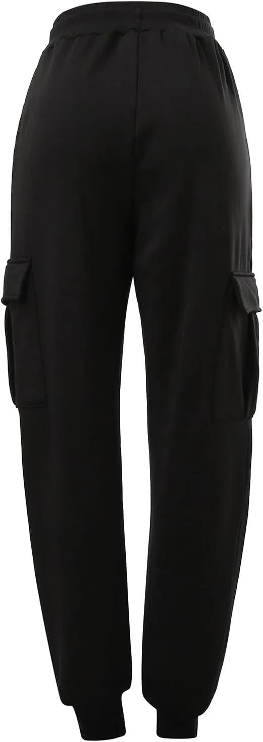 Mens Cargo Pants Elastic Waist Lightweight Cargo Sweatpants Stretch Waistband Workout Joggers Athletic Hiking Pants