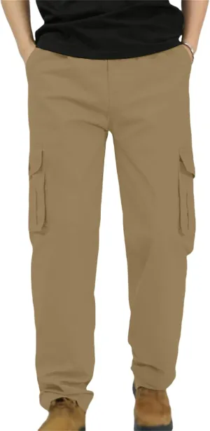 Men's Fashion Cargo Pants Slim Fit Straight Leg Trousers Open Bottom Athletic Pants Business Leisure Cargo Trousers