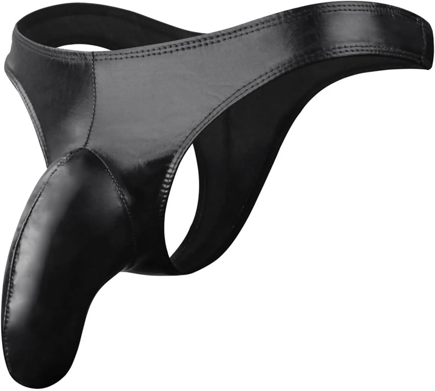 Mens Faux Leather Flying Bird Leather Thong Valentine Briefs