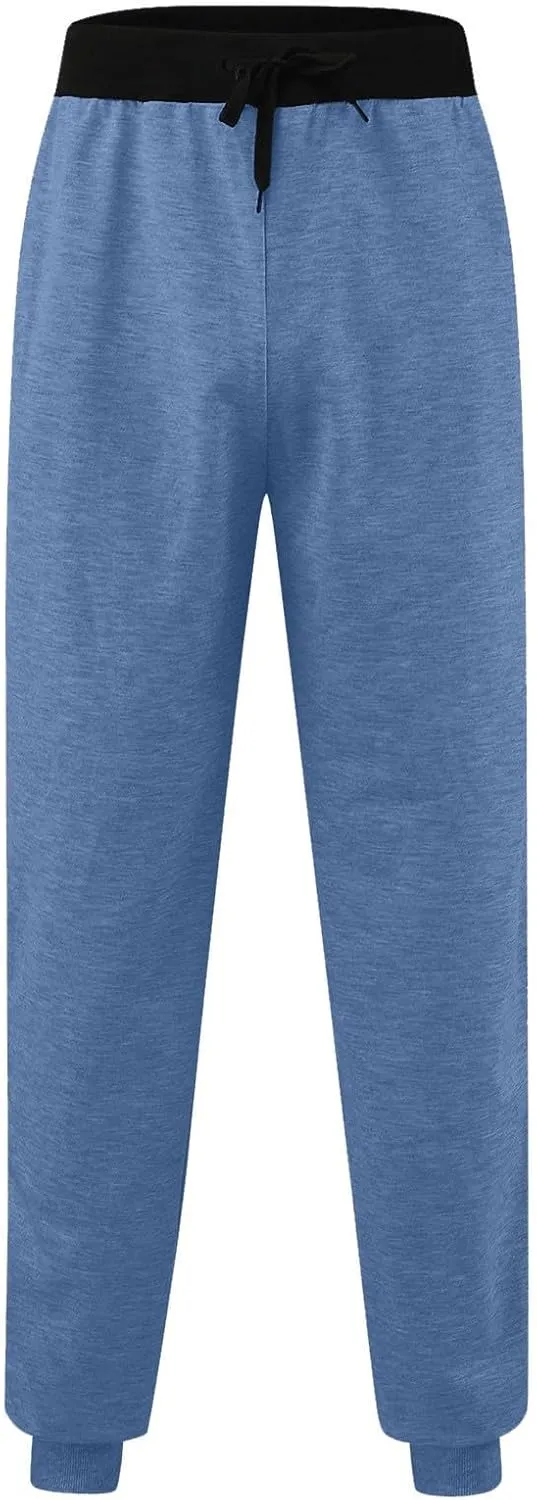 Men's Linen Pants Drawstring Elastic Waist Spring Long Casual Loose Summer Beach Yoga Cotton Golf Jogger Trousers