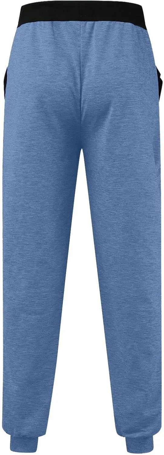 Men's Linen Pants Drawstring Elastic Waist Spring Long Casual Loose Summer Beach Yoga Cotton Golf Jogger Trousers