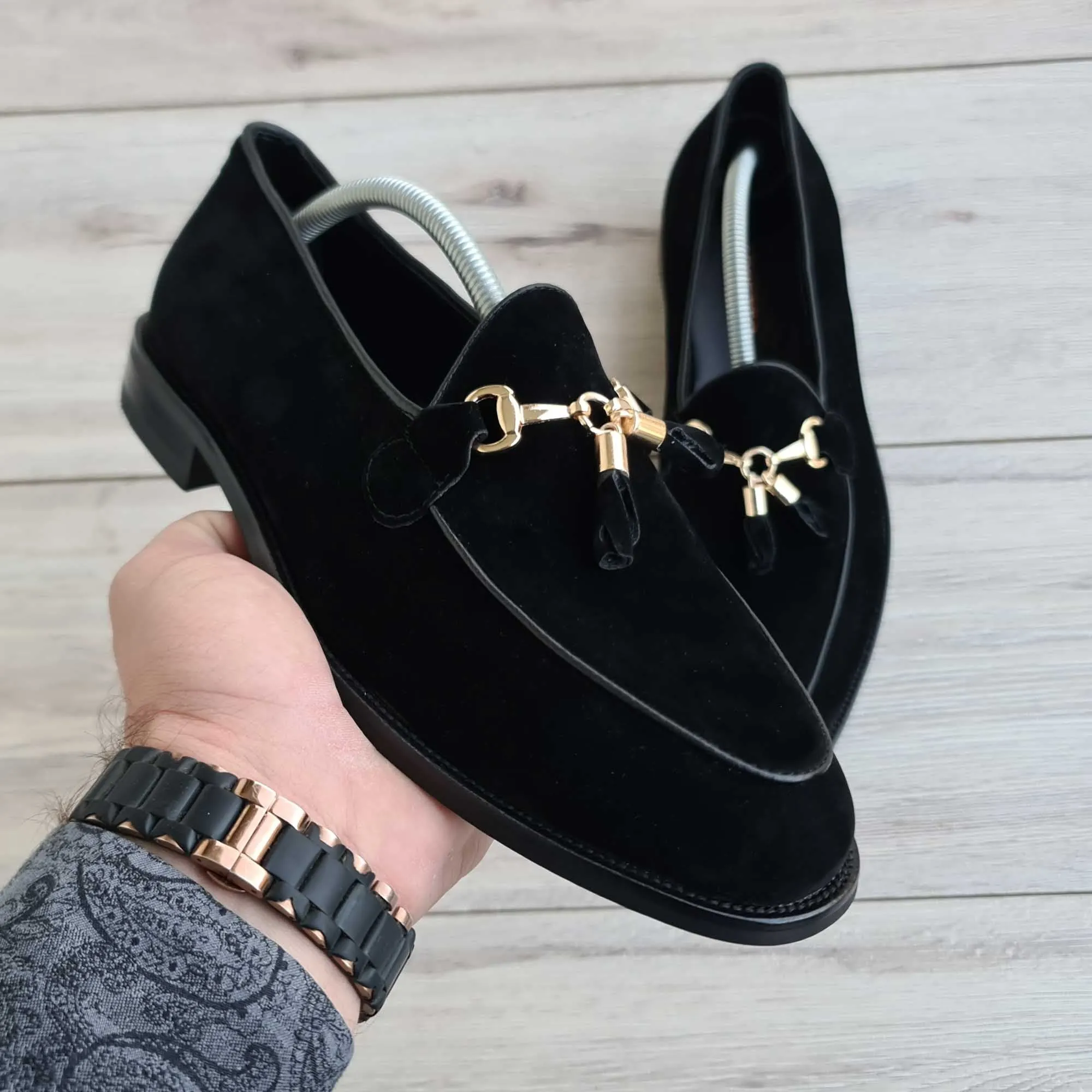 Men's Suede Leather Tassel Loafers