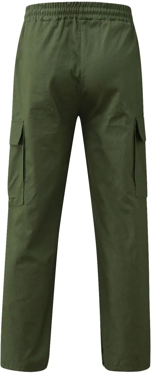 Mens Summer Lightweight Pants Loose Fit Straight Leg Sweatpants Cargo Pant with Pocket Casual Sports Outdoor Athletic Trouser