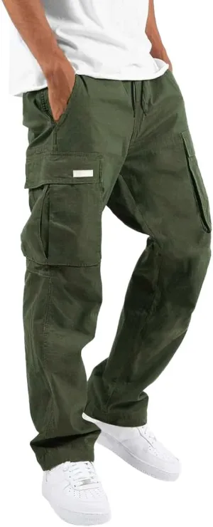 Mens Summer Lightweight Pants Loose Fit Straight Leg Sweatpants Cargo Pant with Pocket Casual Sports Outdoor Athletic Trouser