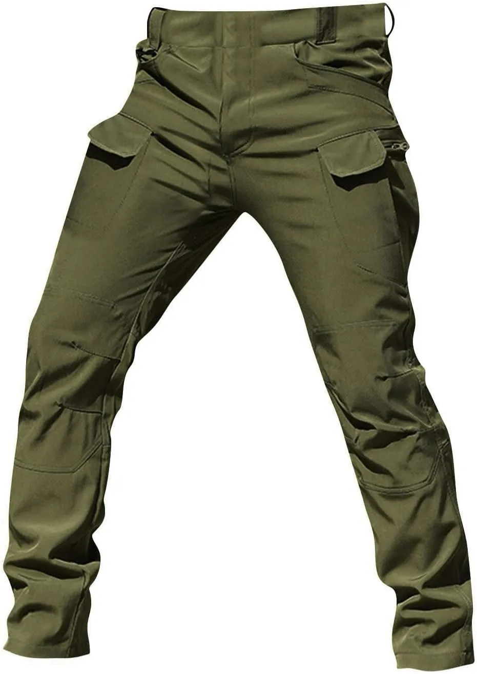 Mens Tactical Pants Stretch Work Pants Construction Hiking Cargo Pant Ripstop Water Resistant Trousers Multi Pockets
