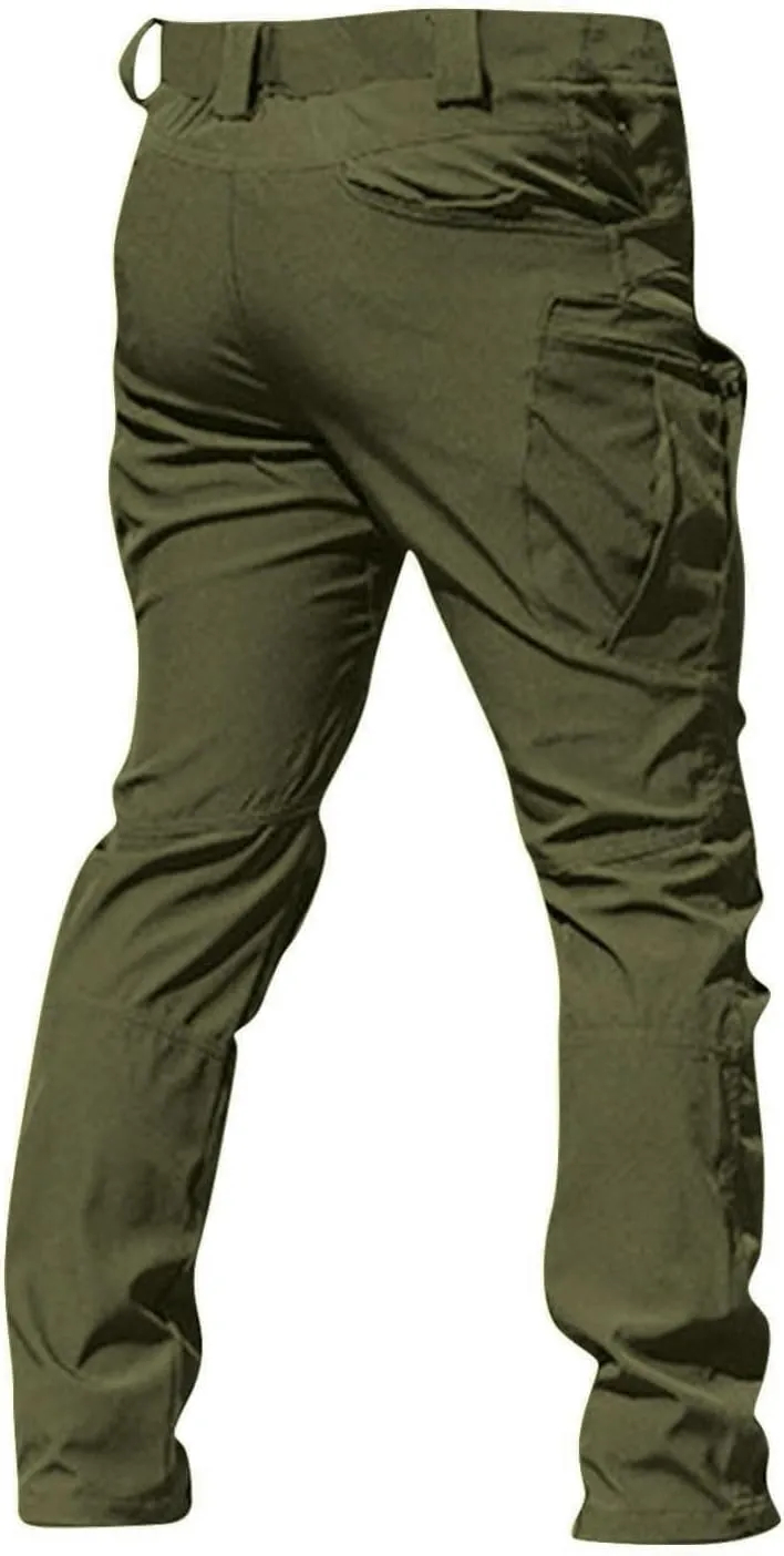 Mens Tactical Pants Stretch Work Pants Construction Hiking Cargo Pant Ripstop Water Resistant Trousers Multi Pockets
