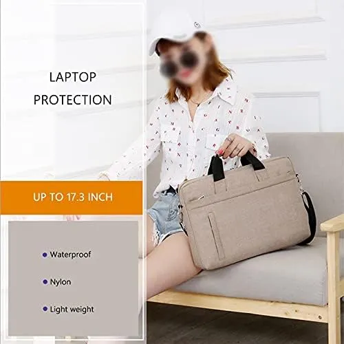 Messenger Bags Waterproof Men Women Briefcase Laptop Bag Large Capacity Business Handbag Messenger Shoulder Bag(Grey,17inches)