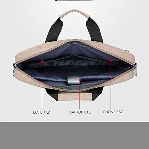 Messenger Bags Waterproof Men Women Briefcase Laptop Bag Large Capacity Business Handbag Messenger Shoulder Bag(Grey,17inches)