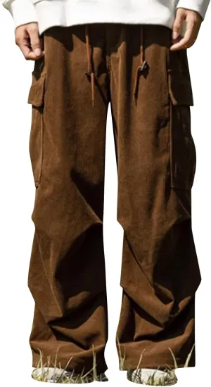 MIDOO Golf Pants Men Tapered Leg Casual Fleece Joggers Loose Open Bottom Athletic Pants Straight Leg Outdoor Hiking Pants