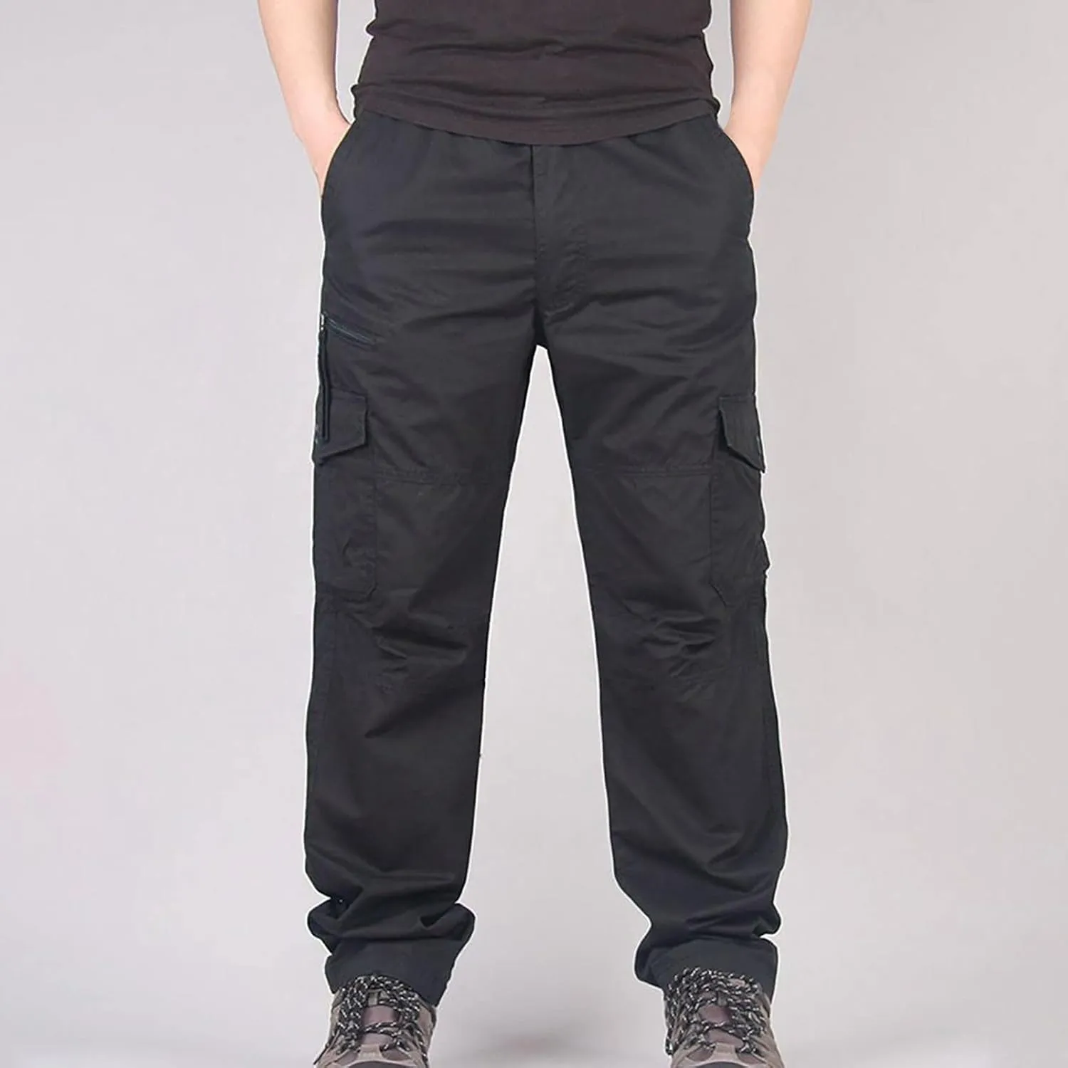 MIDOO Mens Cargo Pants Slim Fit Casual Joggers Athletic Pants Flex Stretch Loose Straight Sweatpants Work Hiking Pants