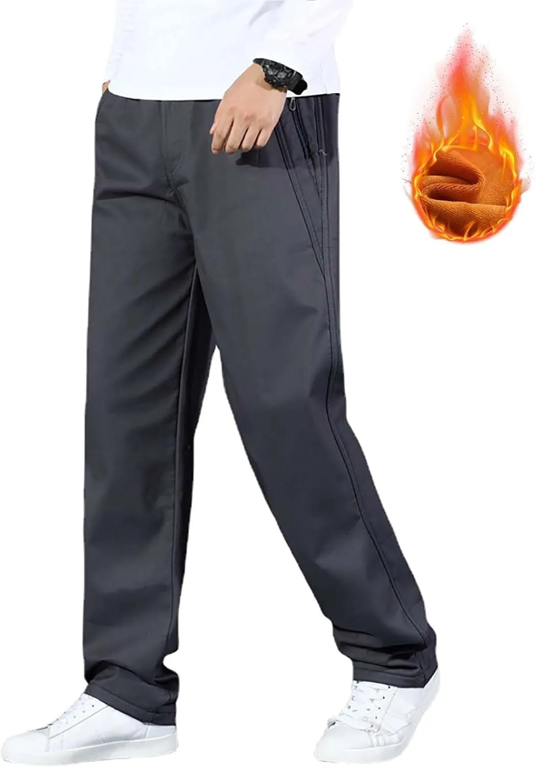 MIDOO Tactical Pants for Men Stretch Casual Joggers Athletic Pants Flex Stretch Loose Straight Sweatpants Work Hiking Pants