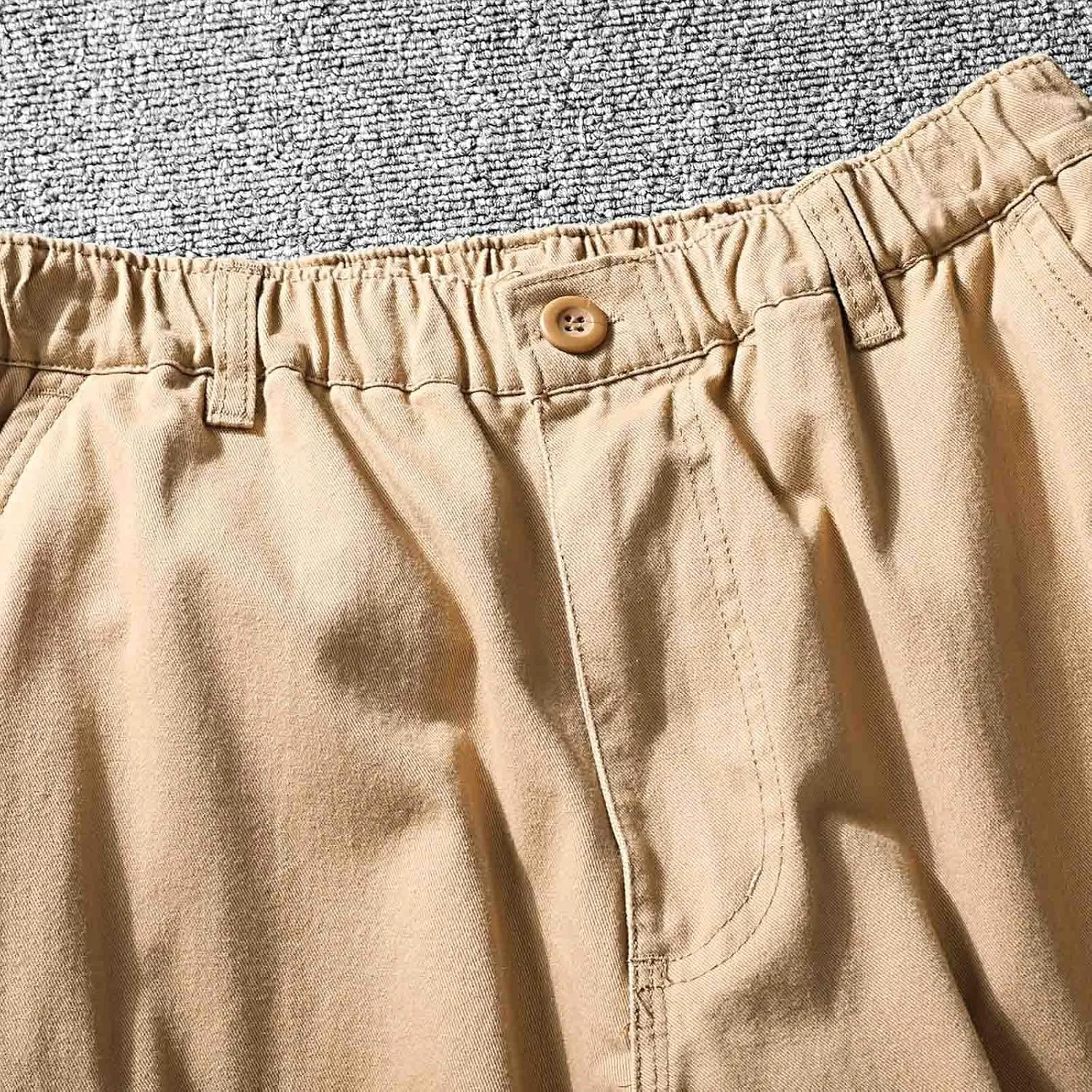 MIDOO Work Pants for Men Construction Flex Casual Pants Stretch Drawstring Waistband Tapered Leg Sweatpants with Pockets