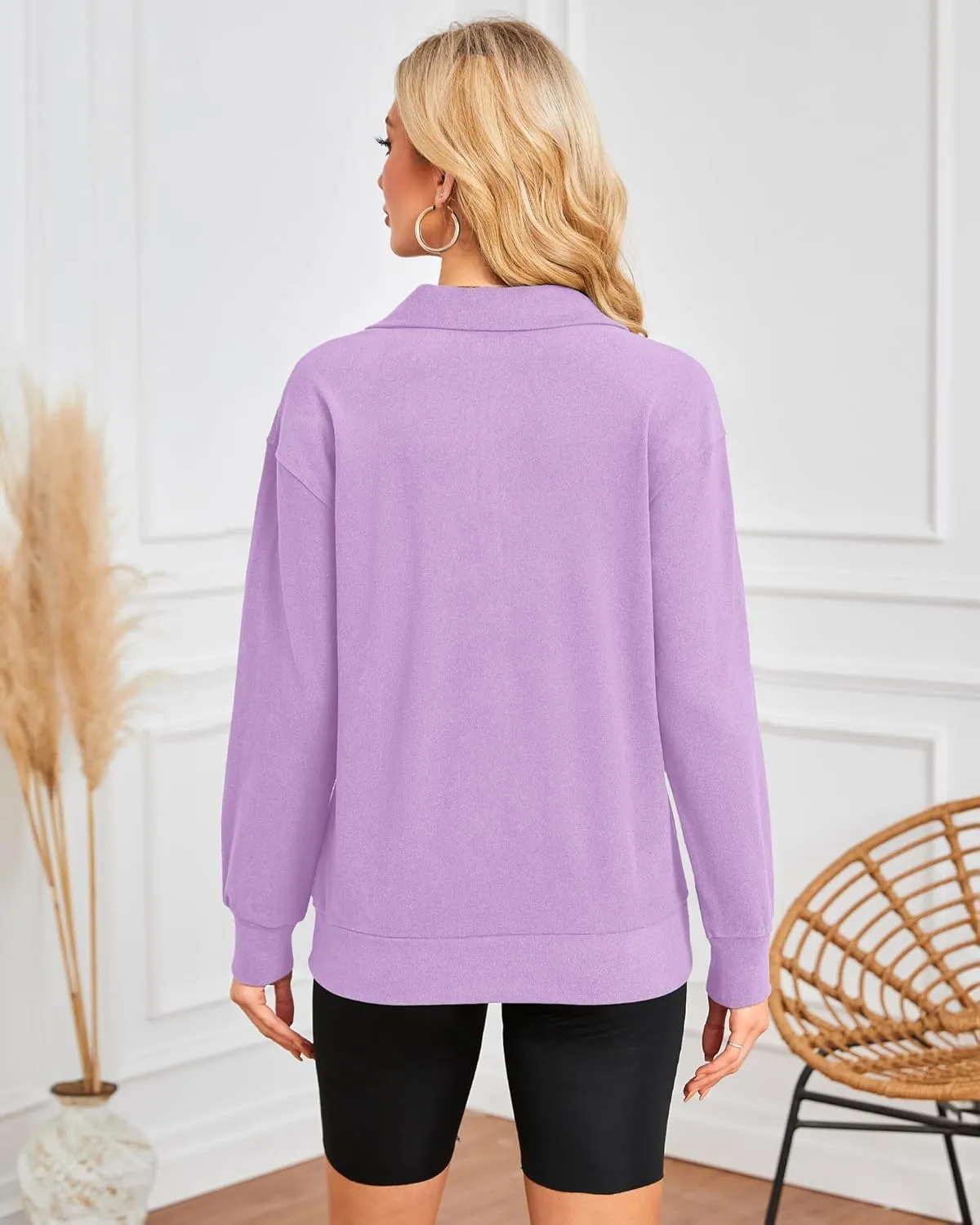 MISFAY Womens Half Zip Oversized Sweatshirts 2025 Casual Long Sleeve Hoodies Quarter Zip Up Pullover Fall Outfits with Pocket