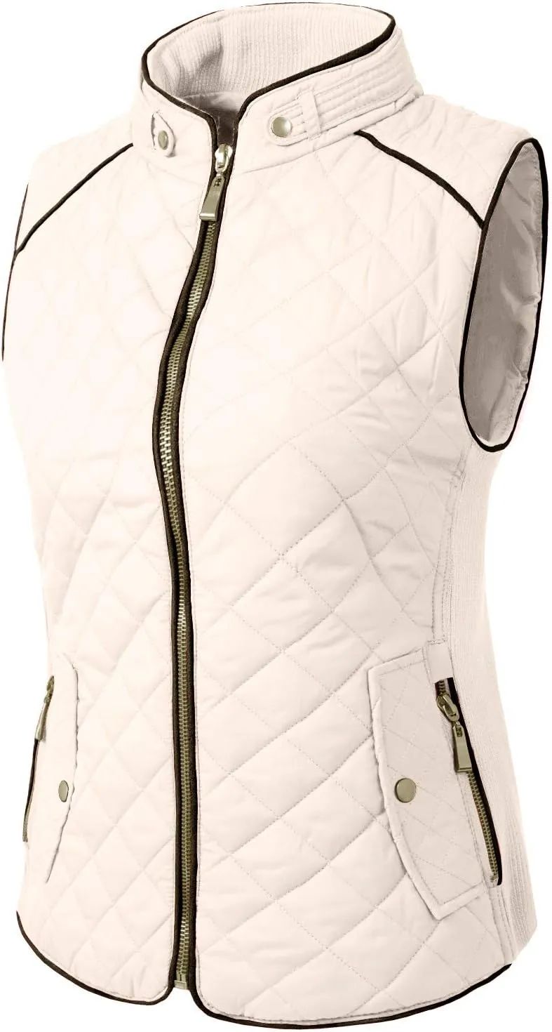 NE PEOPLE Womens Lightweight Quilted Padding Zip Up Vest Gilet(S-3XL)