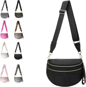 Nuvore Crossbody Bag, Checkered Nylon Crossbody Bag for Women, Large Capacity Shoulder Bag Fashionable and Versatile