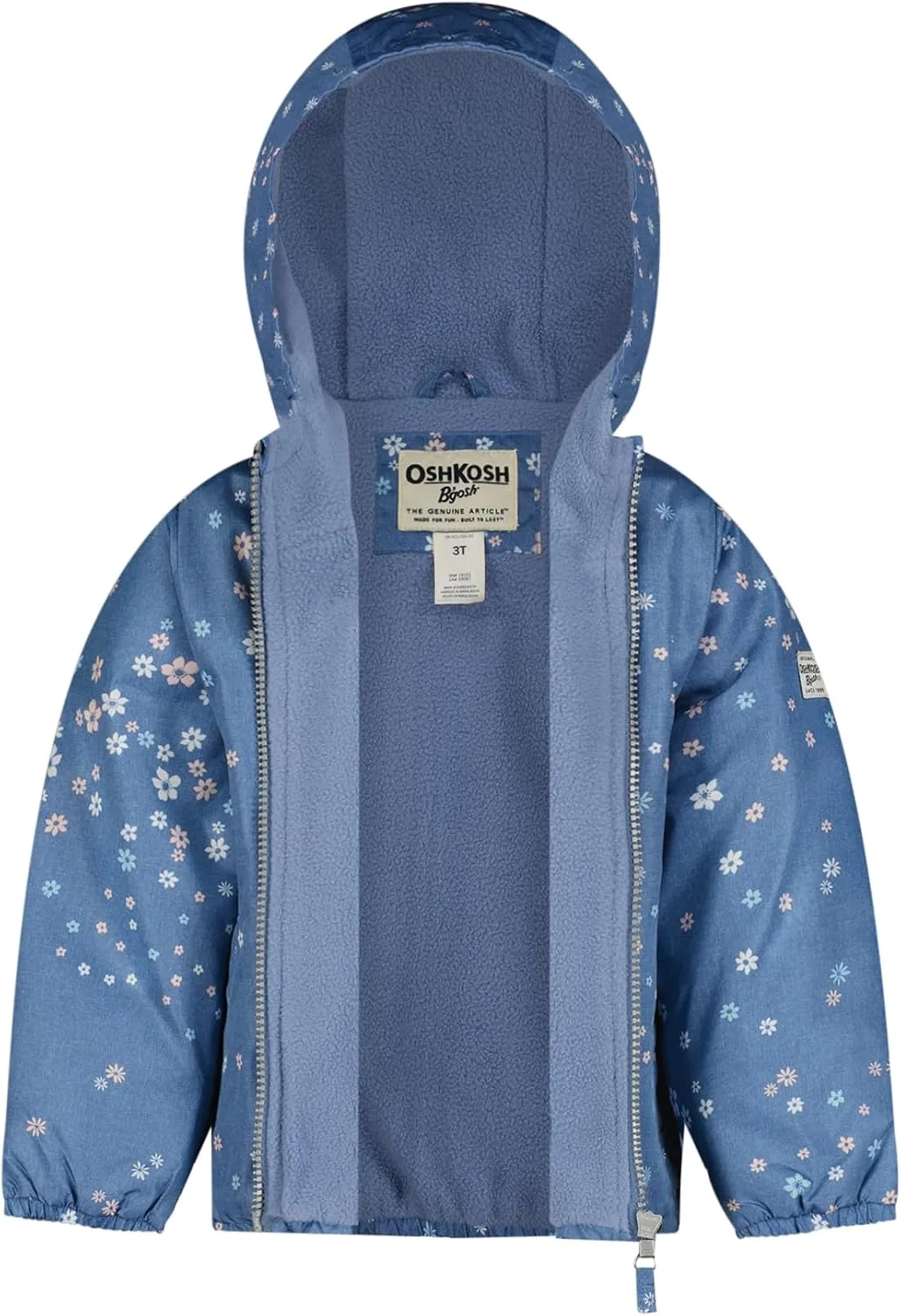 OSHKOSH B'GOSH Baby Girls' Fleece Lined Water Resistant Midweight Hooded Jacket